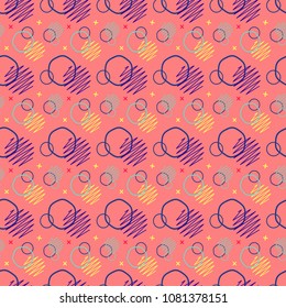 Pattern seamless memphis retro style. Abstract vector seamless background. Memphis geometric pattern vintage pop art shapes. Modern minimal colorful trendy graphic good for fabric or cover print art
