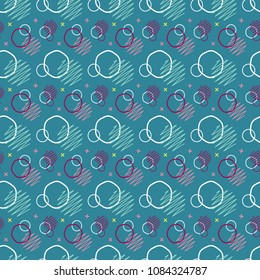 Pattern seamless memphis retro style. Abstract vector seamless background. Memphis geometric pattern vintage pop art shapes. Modern minimal colorful trendy graphic good for fabric or cover print art