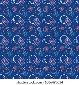 Pattern seamless memphis retro style. Abstract vector seamless background. Memphis geometric pattern vintage pop art shapes. Modern minimal colorful trendy graphic good for fabric or cover print art