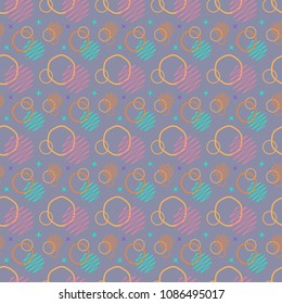 Pattern seamless memphis retro style. Abstract vector seamless background. Memphis geometric pattern vintage pop art shapes. Modern minimal colorful trendy graphic good for fabric or cover print art