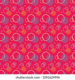 Pattern seamless memphis retro style. Abstract vector seamless background. Memphis geometric pattern vintage pop art shapes. Modern minimal colorful trendy graphic good for fabric or cover print art