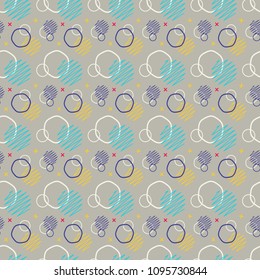 Pattern seamless memphis retro style. Abstract vector seamless background. Memphis geometric pattern vintage pop art shapes. Modern minimal colorful trendy graphic good for fabric or cover print art