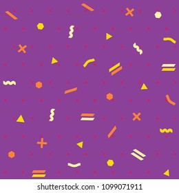 Pattern seamless memphis retro style. Abstract vector seamless background. Memphis geometric pattern vintage pop art shapes. Modern minimal colorful trendy graphic good for fabric or cover print art