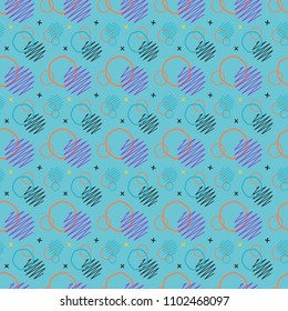 Pattern seamless memphis retro style. Abstract vector seamless background. Memphis geometric pattern vintage pop art shapes. Modern minimal colorful trendy graphic good for fabric or cover print art