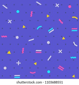 Pattern seamless memphis retro style. Abstract vector seamless background. Memphis geometric pattern vintage pop art shapes. Modern minimal colorful trendy graphic good for fabric or cover print art