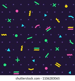 Pattern seamless memphis retro style. Abstract vector seamless background. Memphis geometric pattern vintage pop art shapes. Modern minimal colorful trendy graphic good for fabric or cover print art