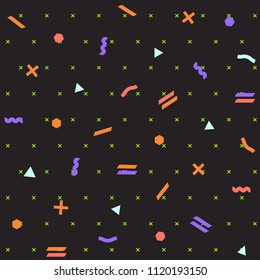 Pattern seamless memphis retro style. Abstract vector seamless background. Memphis geometric pattern vintage pop art shapes. Modern minimal colorful trendy graphic good for fabric or cover print art