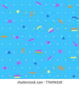Pattern seamless memphis retro style. Abstract vector seamless background. Memphis geometric pattern vintage simple pop art shapes. Modern minimal colorful trendy graphic good for fabric or print art.