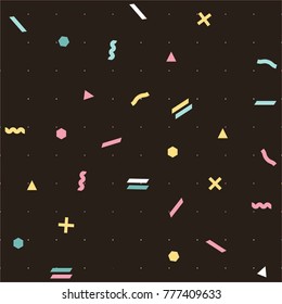 Pattern seamless memphis retro style. Abstract vector seamless background. Memphis geometric pattern vintage simple pop art shapes. Modern minimal colorful trendy graphic good for fabric or print art.