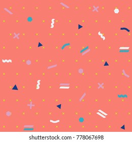 Pattern seamless memphis retro style. Abstract vector background. geometric pattern vintage pop art shapes. Modern minimal colorful trendy graphic good for fabric or cover print art
