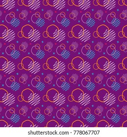 Pattern seamless memphis retro style. Abstract vector seamless background. Memphis geometric pattern vintage pop art shapes. Modern minimal colorful trendy graphic good for fabric or cover print art