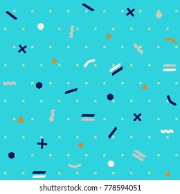 Pattern seamless memphis retro style. Abstract vector seamless background. Memphis geometric pattern vintage pop art shapes. Modern minimal colorful trendy graphic good for fabric or cover print art