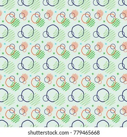 Pattern seamless memphis retro style. Abstract vector seamless background. Memphis geometric pattern vintage pop art shapes. Modern minimal colorful trendy graphic good for fabric or cover print art