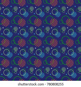 Pattern seamless memphis retro style. Abstract vector seamless background. Memphis geometric pattern vintage pop art shapes. Modern minimal colorful trendy graphic good for fabric or cover print art