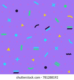Pattern seamless memphis retro style. Abstract vector seamless background. Memphis geometric pattern vintage pop art shapes. Modern minimal colorful trendy graphic good for fabric or cover print art
