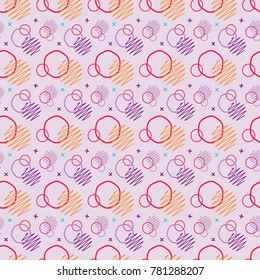 Pattern seamless memphis retro style. Abstract vector seamless background. Memphis geometric pattern vintage pop art shapes. Modern minimal colorful trendy graphic good for fabric or cover print art