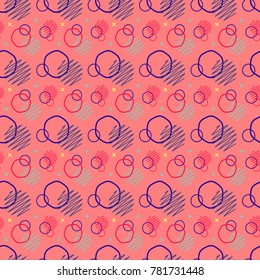 Pattern seamless memphis retro style. Abstract vector seamless background. Memphis geometric pattern vintage pop art shapes. Modern minimal colorful trendy graphic good for fabric or cover print art