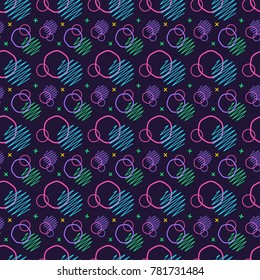 Pattern seamless memphis retro style. Abstract vector seamless background. Memphis geometric pattern vintage pop art shapes. Modern minimal colorful trendy graphic good for fabric or cover print art