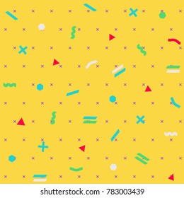 Pattern seamless memphis retro style. Abstract vector seamless background. Memphis geometric pattern vintage pop art shapes. Modern minimal colorful trendy graphic good for fabric or cover print art
