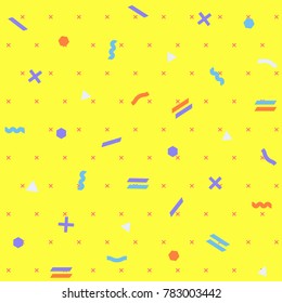 Pattern seamless memphis retro style. Abstract vector seamless background. Memphis geometric pattern vintage pop art shapes. Modern minimal colorful trendy graphic good for fabric or cover print art