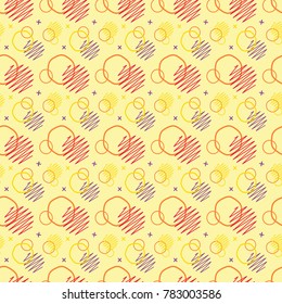 Pattern seamless memphis retro style. Abstract vector seamless background. Memphis geometric pattern vintage pop art shapes. Modern minimal colorful trendy graphic good for fabric or cover print art