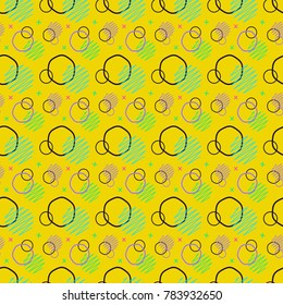 Pattern seamless memphis retro style. Abstract vector seamless background. Memphis geometric pattern vintage pop art shapes. Modern minimal colorful trendy graphic good for fabric or cover print art