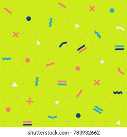 Pattern seamless memphis retro style. Abstract vector seamless background. Memphis geometric pattern vintage pop art shapes. Modern minimal colorful trendy graphic good for fabric or cover print art