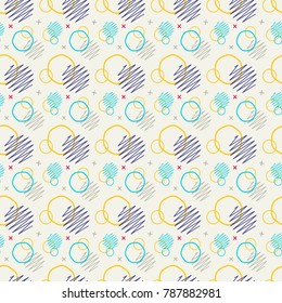 Pattern seamless memphis retro style. Abstract vector seamless background. Memphis geometric pattern vintage pop art shapes. Modern minimal colorful trendy graphic good for fabric or cover print art