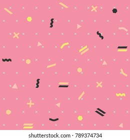 Pattern seamless memphis retro style. Abstract vector seamless background. Memphis geometric pattern vintage pop art shapes. Modern minimal colorful trendy graphic good for fabric or cover print art