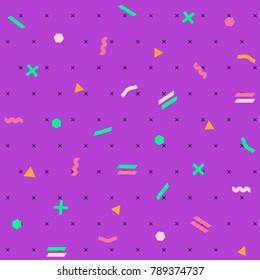 Pattern seamless memphis retro style. Abstract vector seamless background. Memphis geometric pattern vintage pop art shapes. Modern minimal colorful trendy graphic good for fabric or cover print art