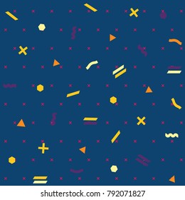 Pattern seamless memphis retro style. Abstract vector seamless background. Memphis geometric pattern vintage pop art shapes. Modern minimal colorful trendy graphic good for fabric or cover print art