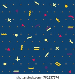 Pattern seamless memphis retro style. Abstract vector seamless background. Memphis geometric pattern vintage pop art shapes. Modern minimal colorful trendy graphic good for fabric or cover print art