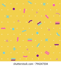 Pattern seamless memphis retro style. Abstract vector seamless background. Memphis geometric pattern vintage pop art shapes. Modern minimal colorful trendy graphic good for fabric or cover print art