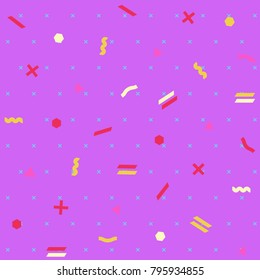 Pattern seamless memphis retro style. Abstract vector seamless background. Memphis geometric pattern vintage pop art shapes. Modern minimal colorful trendy graphic good for fabric or cover print art