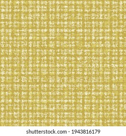 Pattern with seamless Monochrome  Checked Fabric spring yellow Textured Background.