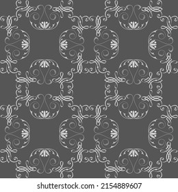    Pattern seamless monochrome in gray tones  in Arabic, Asian style. Background, tracery.

