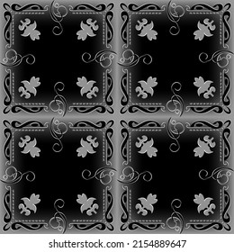    Pattern seamless monochrome in gray tones  in Arabic, Asian style. Background, tracery.


