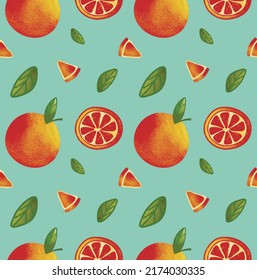 El conjunto de naranjas frescas naturales sin fisuras. Vector 