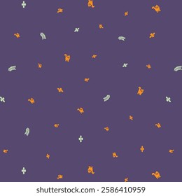 Pattern seamless of orange cat with blue background