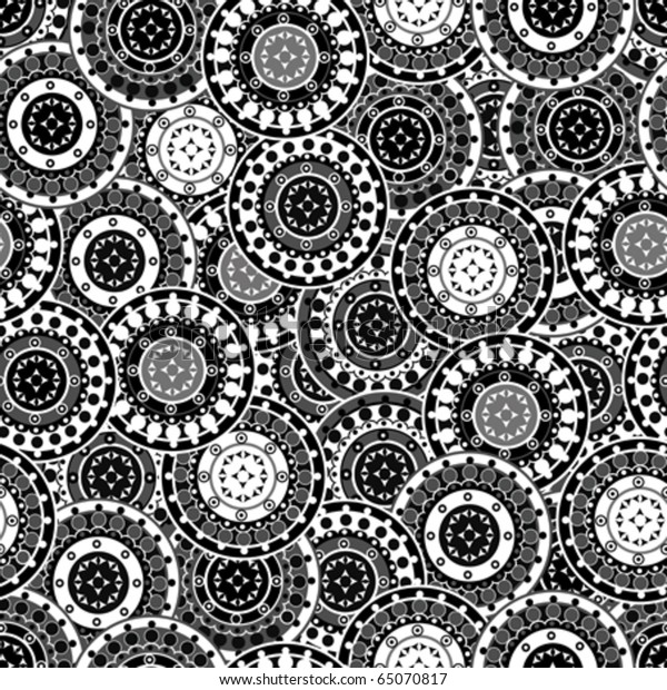 Pattern Seamless Oriental Motifs Black White Stock Vector (Royalty Free ...