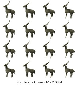 pattern seamless. origami gazelle vector