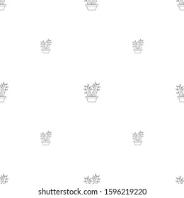 Pattern seamless Outline cactus cartoon cute doodle concept. Cute desert plants. Decorative natural elements are isolated on white. flat design stroke adorable concept. thin line. vector ,illustration