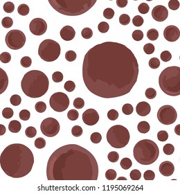 Pattern Seamless the polka is brown stylish. For your design. Vector.