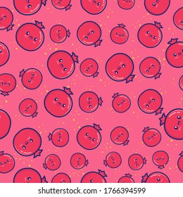 Pattern seamless pomegranate, for background, web, banner, for print and can editable