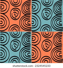Das Muster ist nahtlos, primitiv im afrikanischen Stil. Im Vektorformat. Hintergrundfarbe kann geändert werden