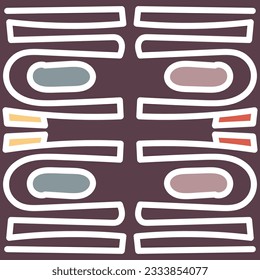 The pattern is seamless, primitive in African style. In vector format. Background color can be changed