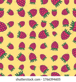 Pattern seamless raspberry, for background, web, banner, for print and can editable