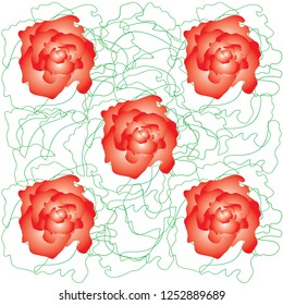 pattern seamless. red flower background