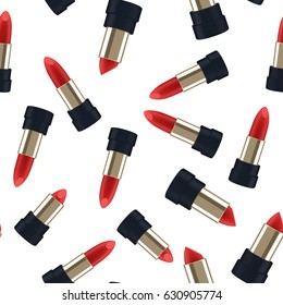 Pattern seamless Red lipstick 3d illustration of a beautiful vector illustration.