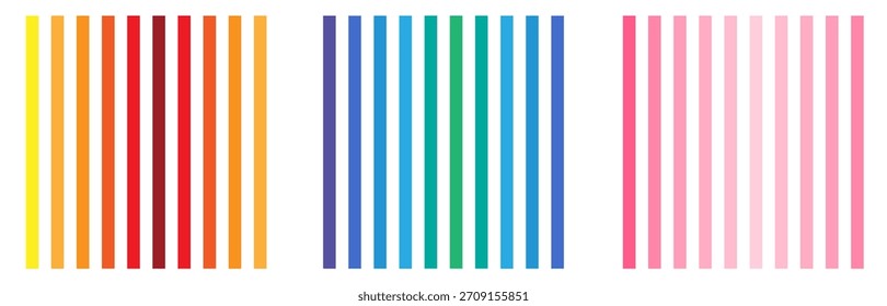 Muster Nahtloses Set Regenbogen-Spektrum Streifen